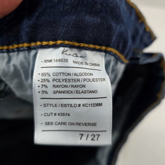 Kancan button fly jeans slim skinny ankle 7/27 denim womens blue 5143 - Picture 11 of 12